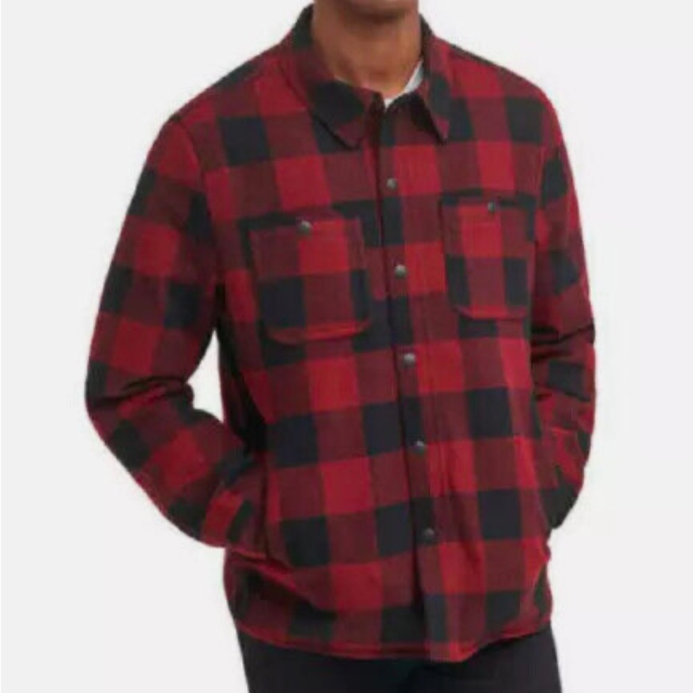 G.H. BASS & CO. MENS SHIRT/JACKET ZIPPER SNAPS SHERPA LINED WOOL BLEND NWT